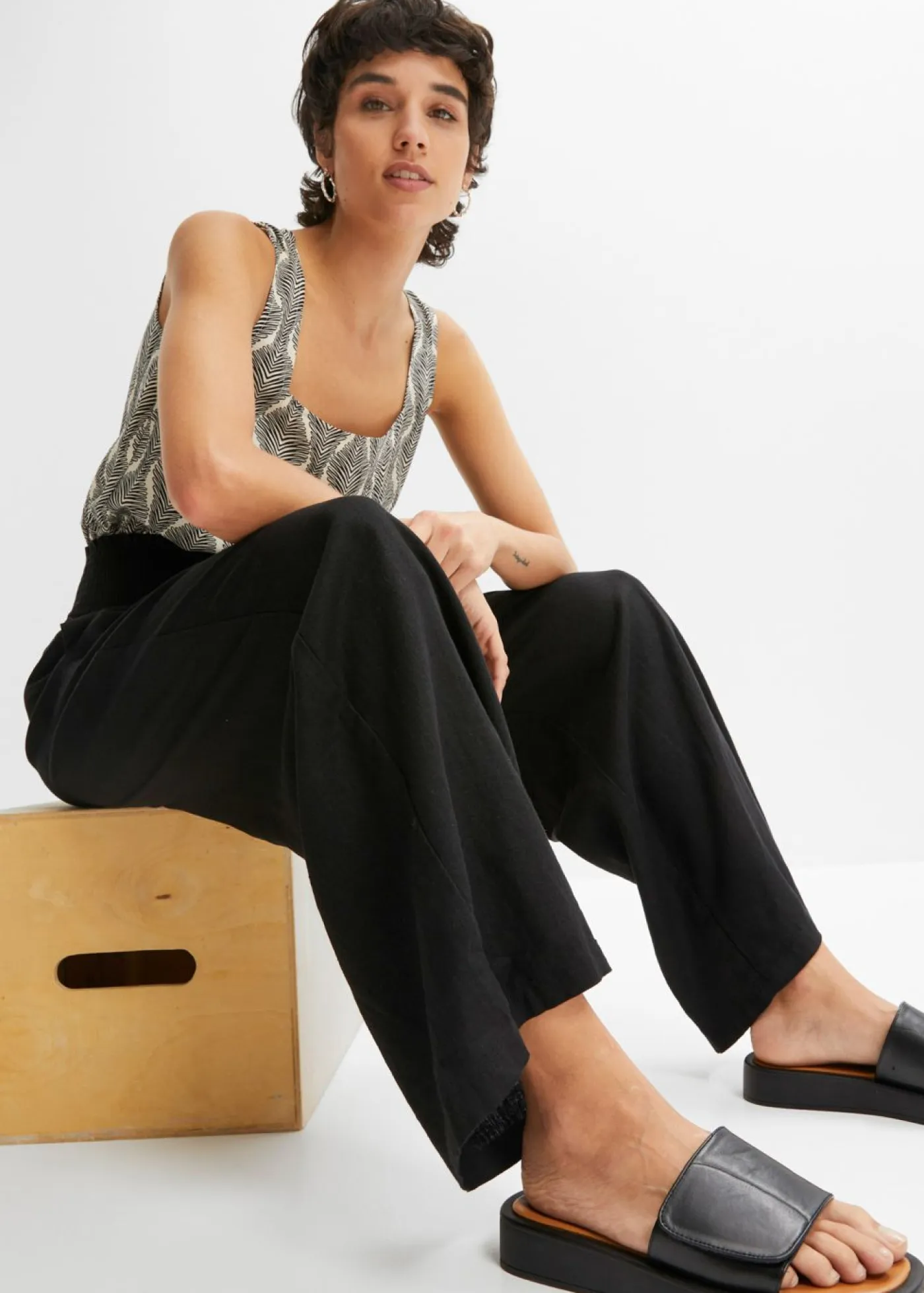 Best Pantalón Marlene de mezcla vaporosa de lino Mujer Pantalones