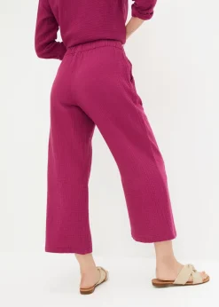 Pantalón Marlene de muselina de algodón Mujer Pantalones|Novedades