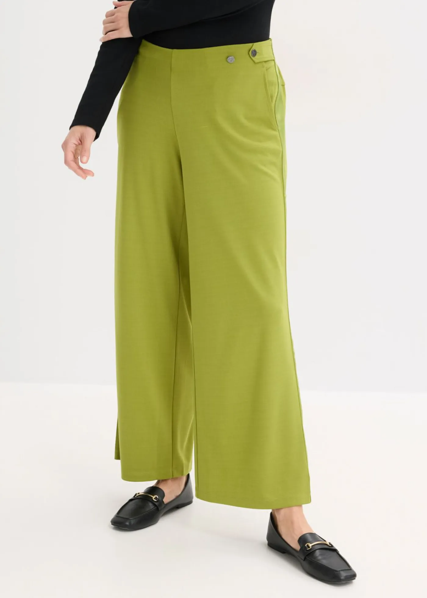 New Pantalón Marlene de Punto di Roma con cinta de satén Mujer Pantalones