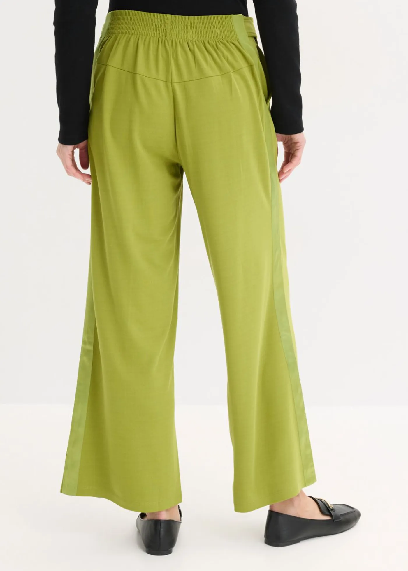 New Pantalón Marlene de Punto di Roma con cinta de satén Mujer Pantalones