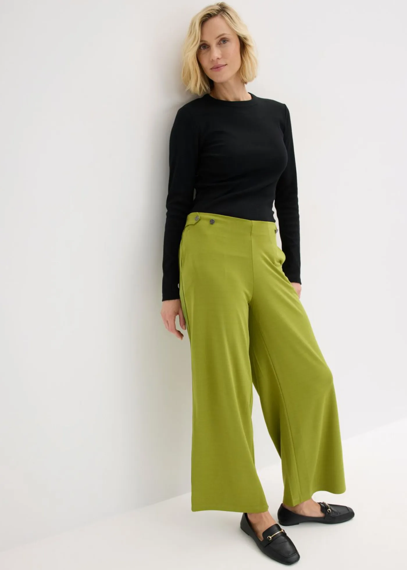 New Pantalón Marlene de Punto di Roma con cinta de satén Mujer Pantalones