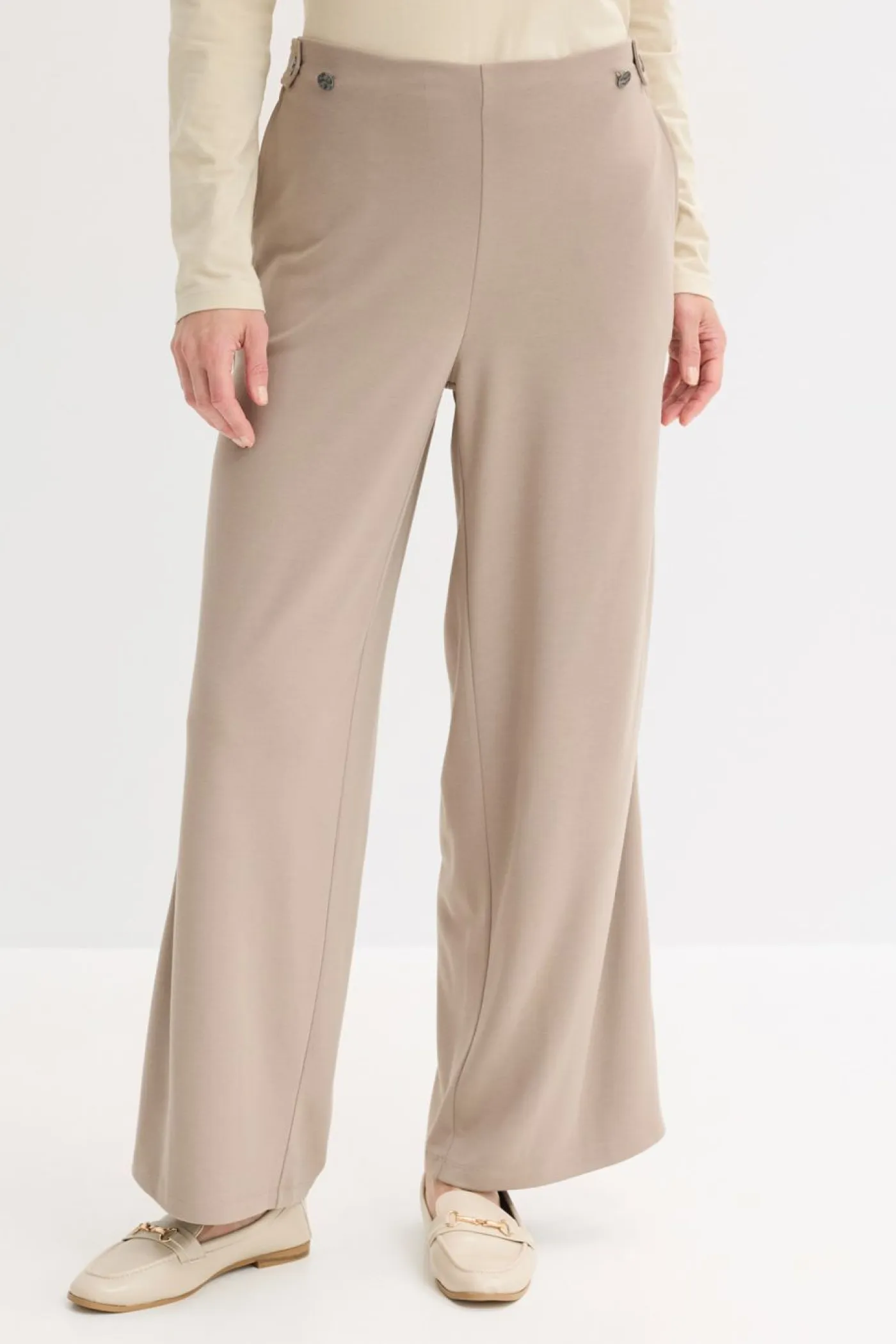 Outlet Pantalón Marlene de Punto di Roma con cinta de satén Mujer Pantalones