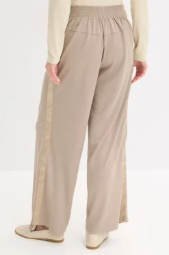 Outlet Pantalón Marlene de Punto di Roma con cinta de satén Mujer Pantalones