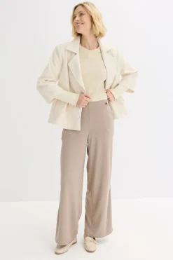 Outlet Pantalón Marlene de Punto di Roma con cinta de satén Mujer Pantalones