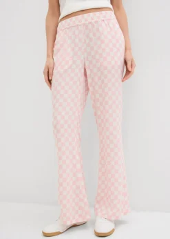 Online Pantalón Marlene de viscosa fluida con estampado de cuadros Mujer Pantalones
