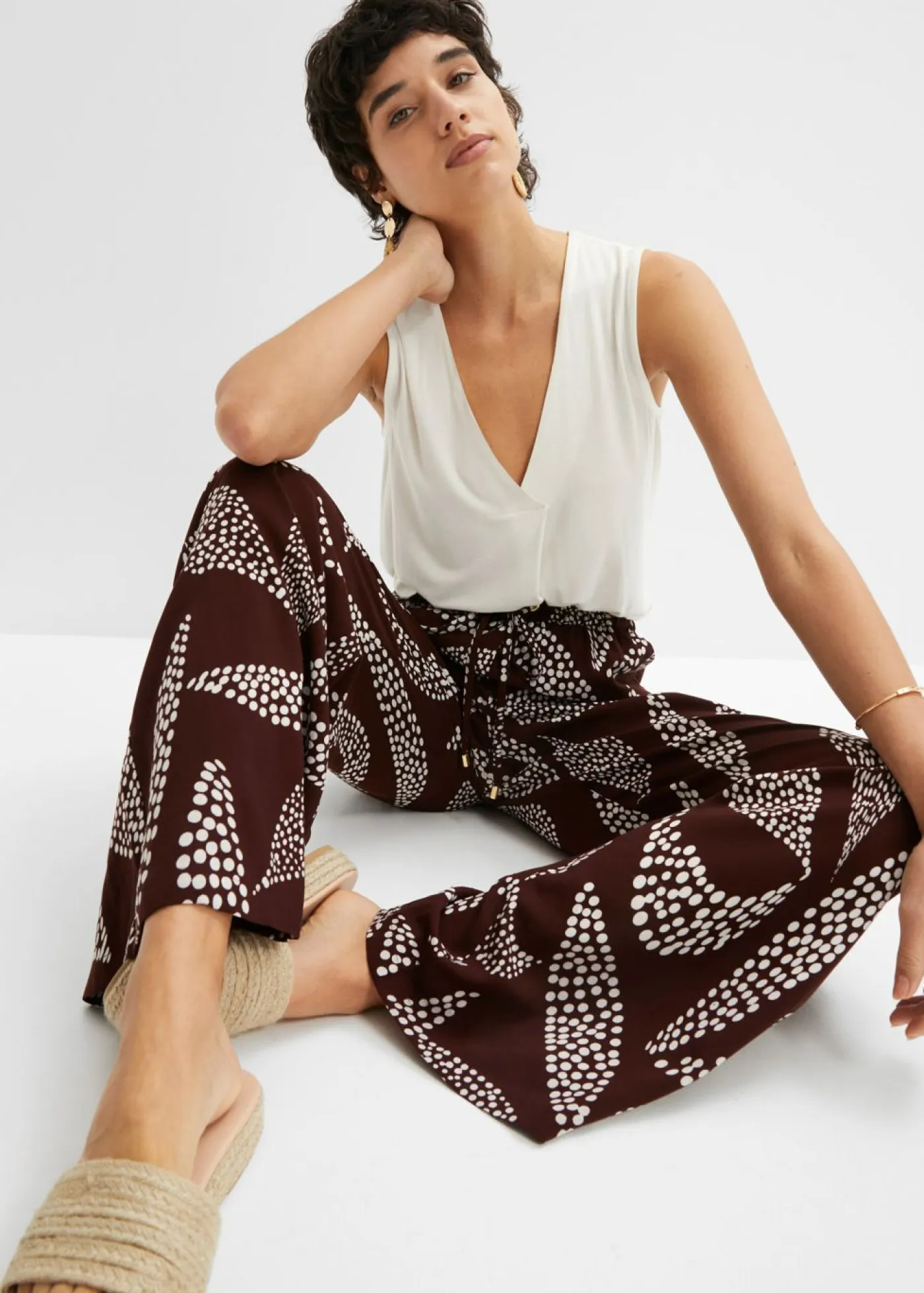 Outlet Pantalón Marlene de viscosa Mujer Pantalones