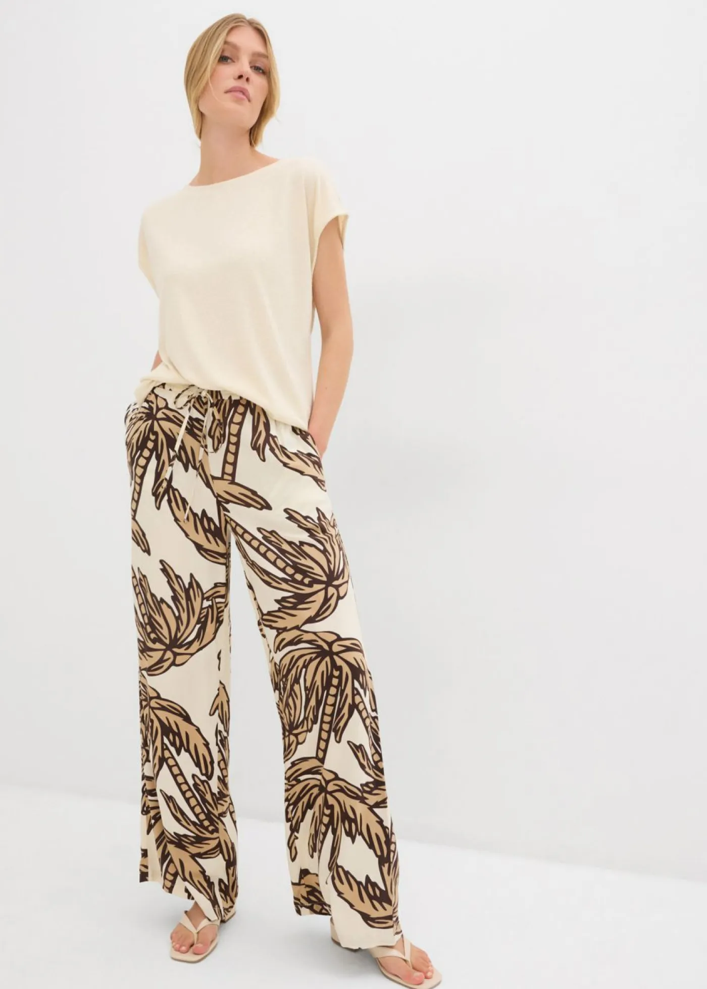 Discount Pantalón Marlene de viscosa fluida Mujer Pantalones
