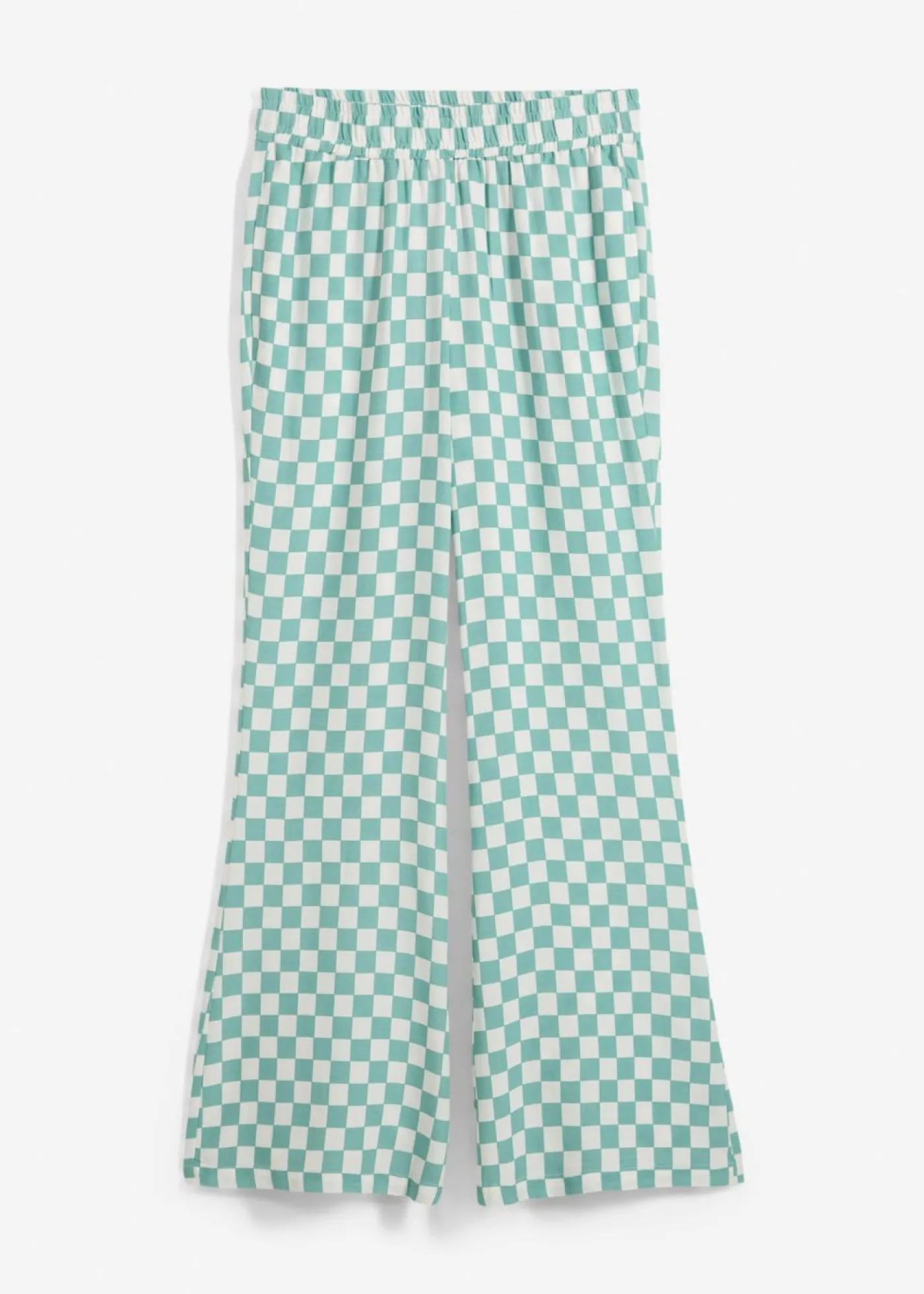 Pantalón Marlene de viscosa fluida con estampado de cuadros Mujer Pantalones