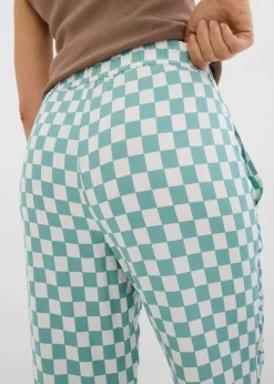 Pantalón Marlene de viscosa fluida con estampado de cuadros Mujer Pantalones