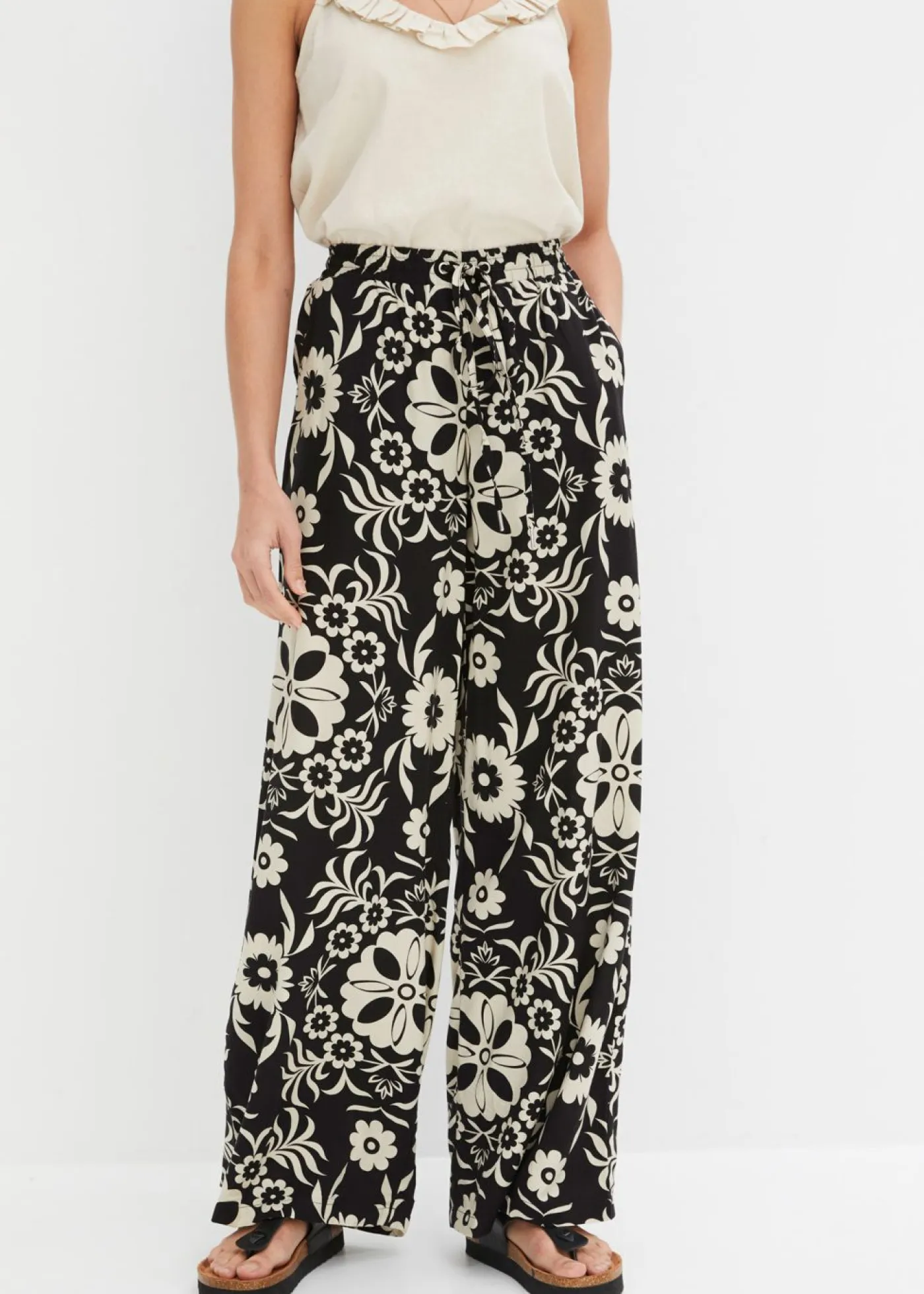 Outlet Pantalón Marlene de viscosa fluida Mujer Pantalones