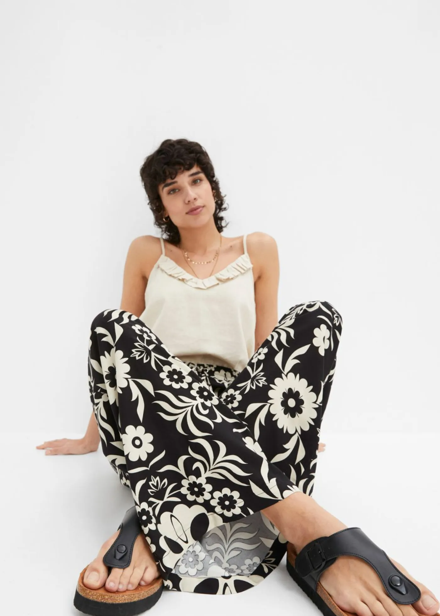 Outlet Pantalón Marlene de viscosa fluida Mujer Pantalones