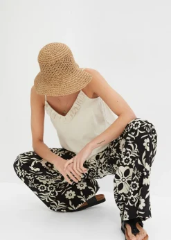 Outlet Pantalón Marlene de viscosa fluida Mujer Pantalones