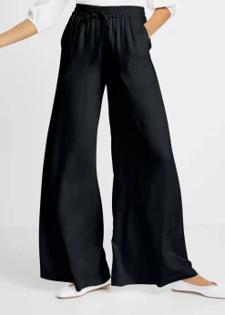 Online Pantalón Marlene de viscosa ligeramente brillante Mujer Esenciales|Pantalones
