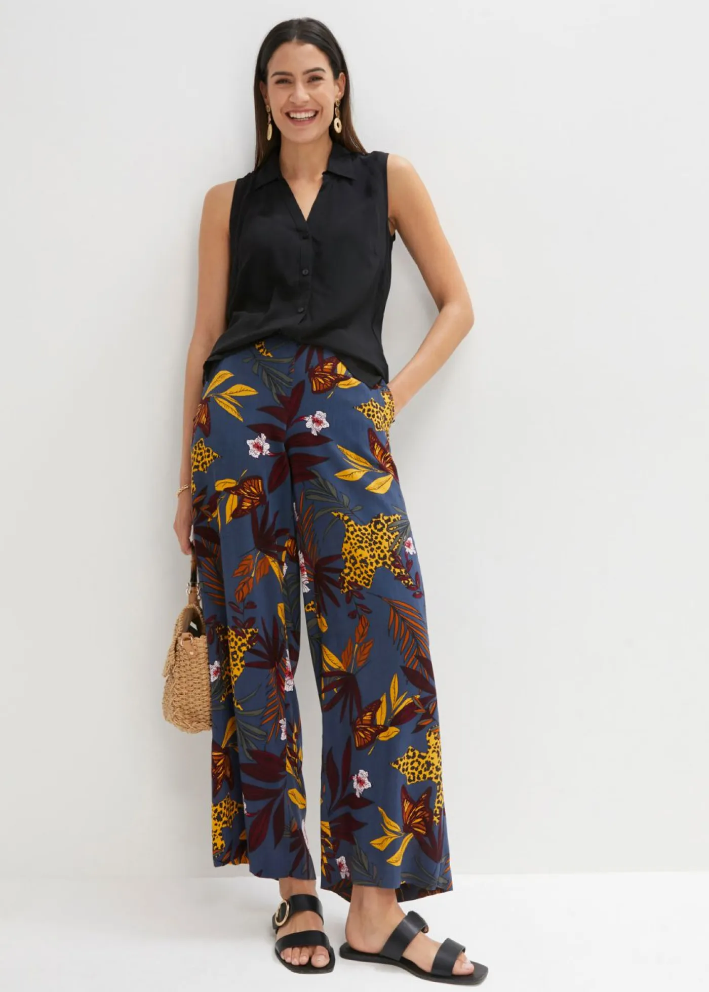 Discount Pantalón Marlene de viscosa pura Mujer Pantalones