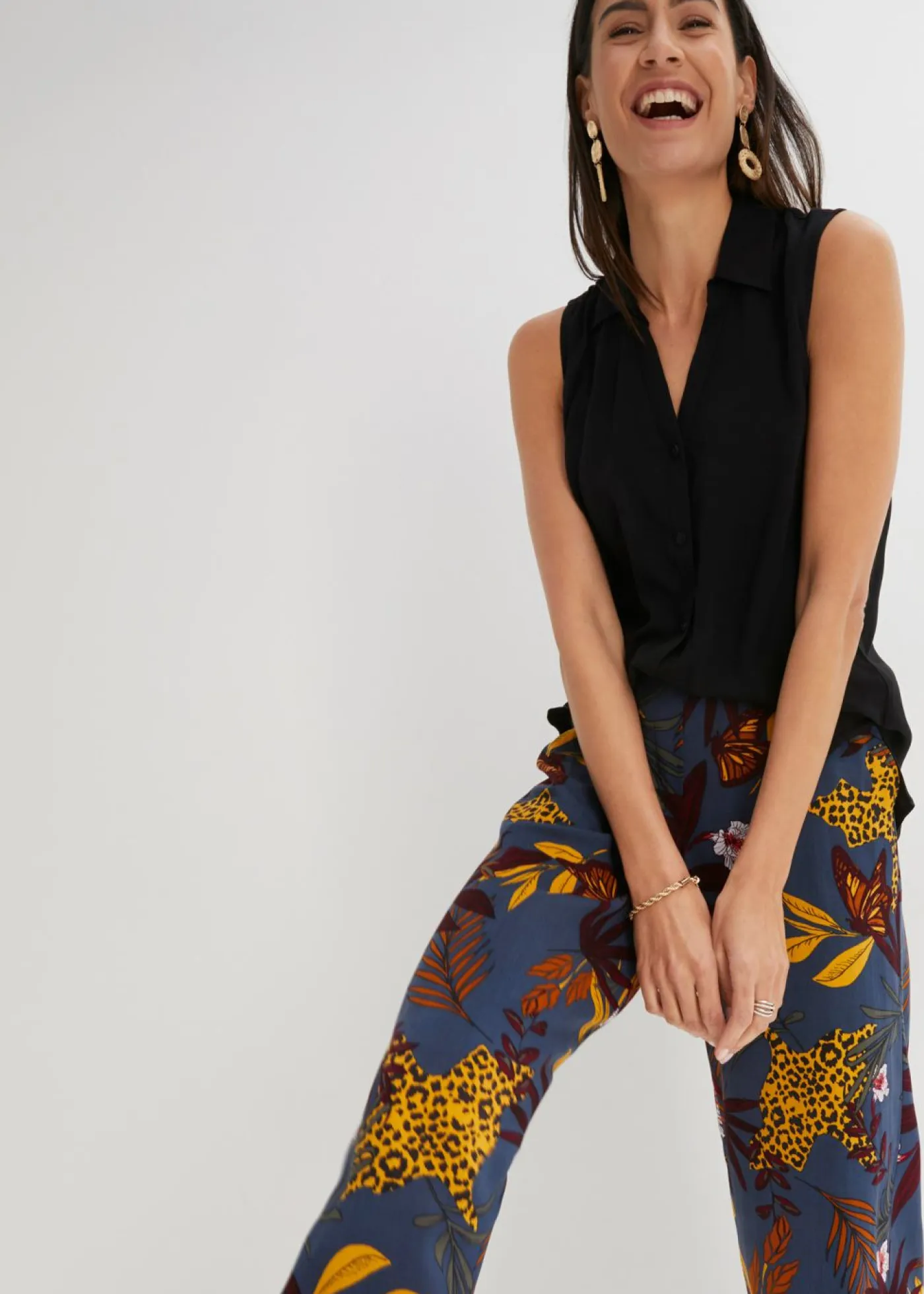 Discount Pantalón Marlene de viscosa pura Mujer Pantalones