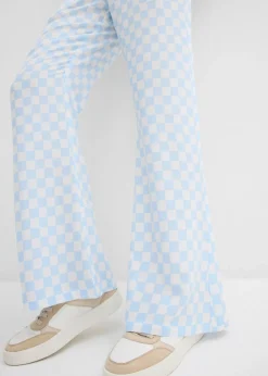 Pantalón Marlene de viscosa fluida con estampado de cuadros Mujer Pantalones