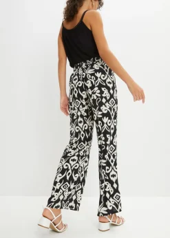 Pantalón Marlene estampado de viscosa fluida Mujer Pantalones|Tallas Pequeñas