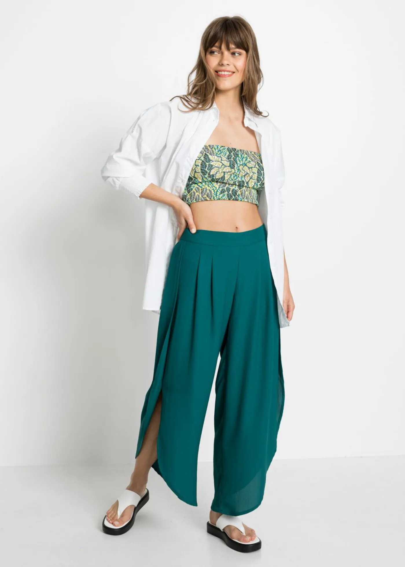Discount Pantalón palazzo con abertura Mujer Pantalones