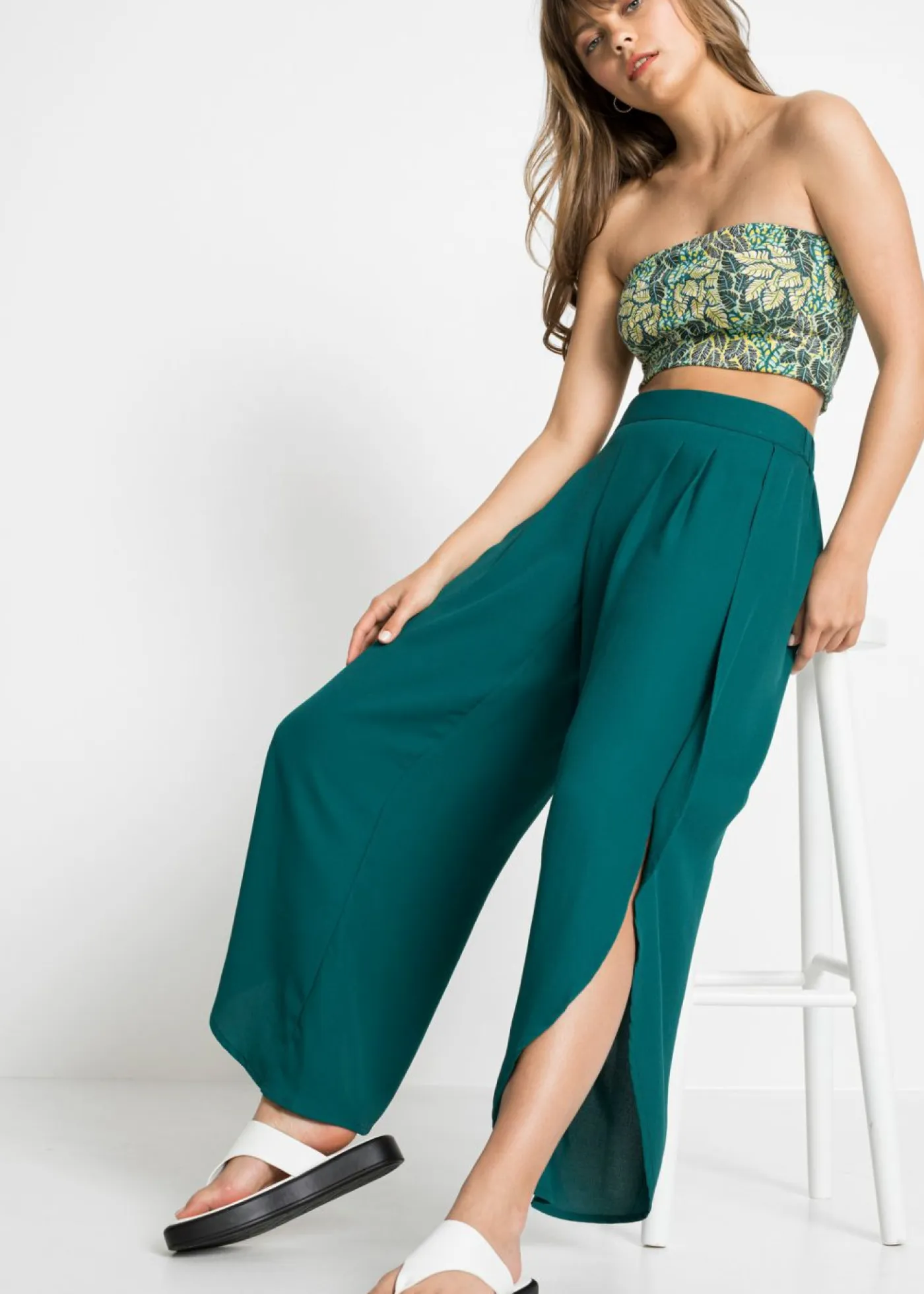 Discount Pantalón palazzo con abertura Mujer Pantalones