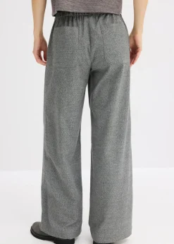 Outlet Pantalón palazzo con aspecto de lana Mujer Pantalones