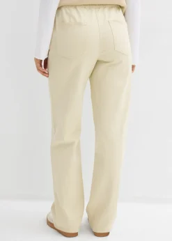 New Pantalón palazzo con cinturilla cómoda y talle alto Mujer Pantalones|Novedades