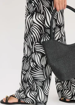 Pantalón palazzo con cintura cómoda Mujer Pantalones