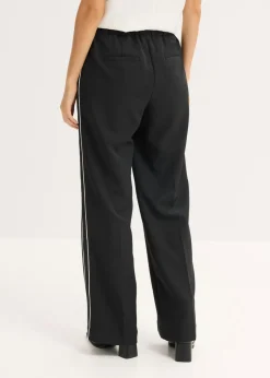 Outlet Pantalón palazzo con rayas decorativas Mujer Pantalones
