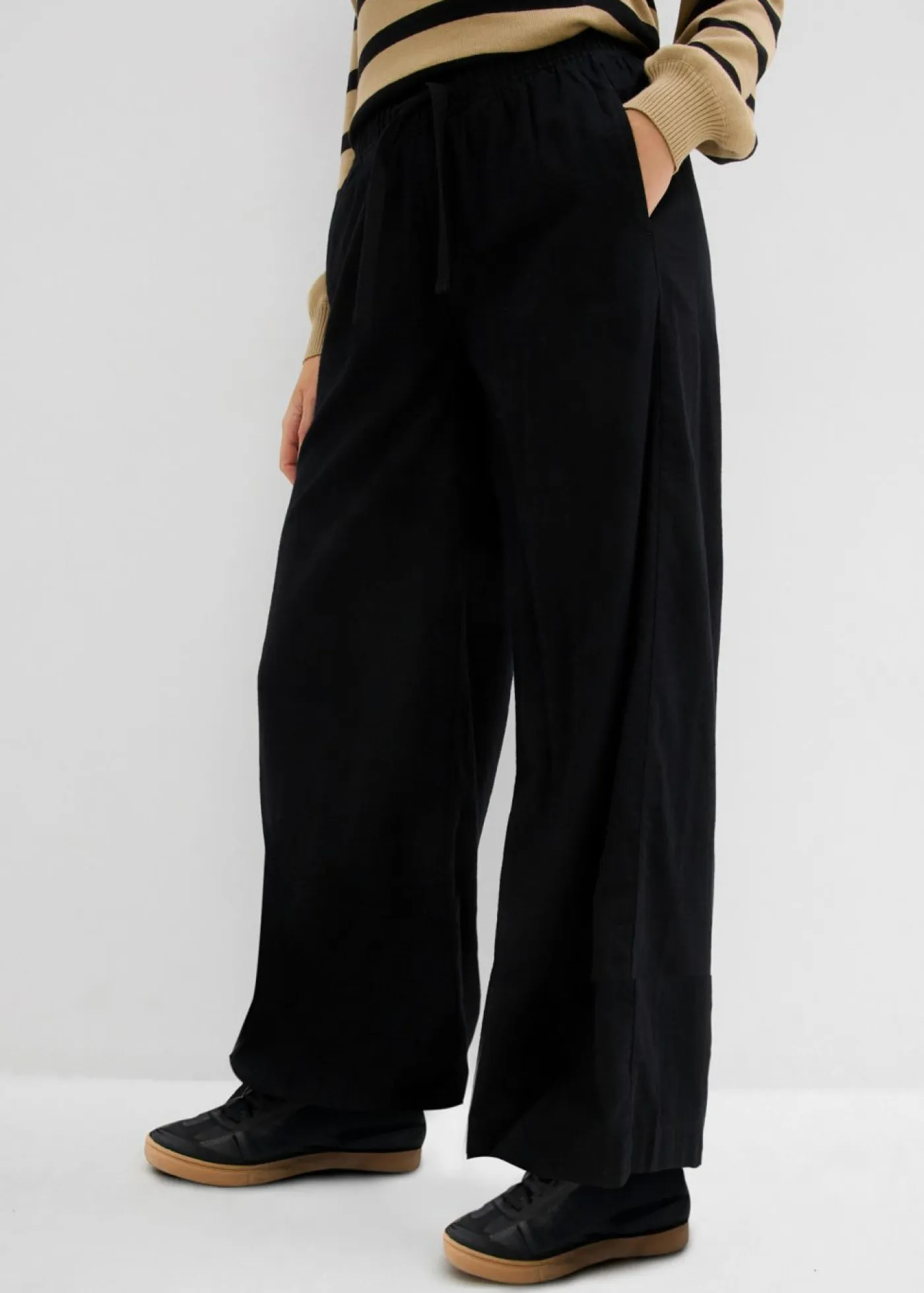 Pantalón palazzo de algodón puro Mujer Pantalones