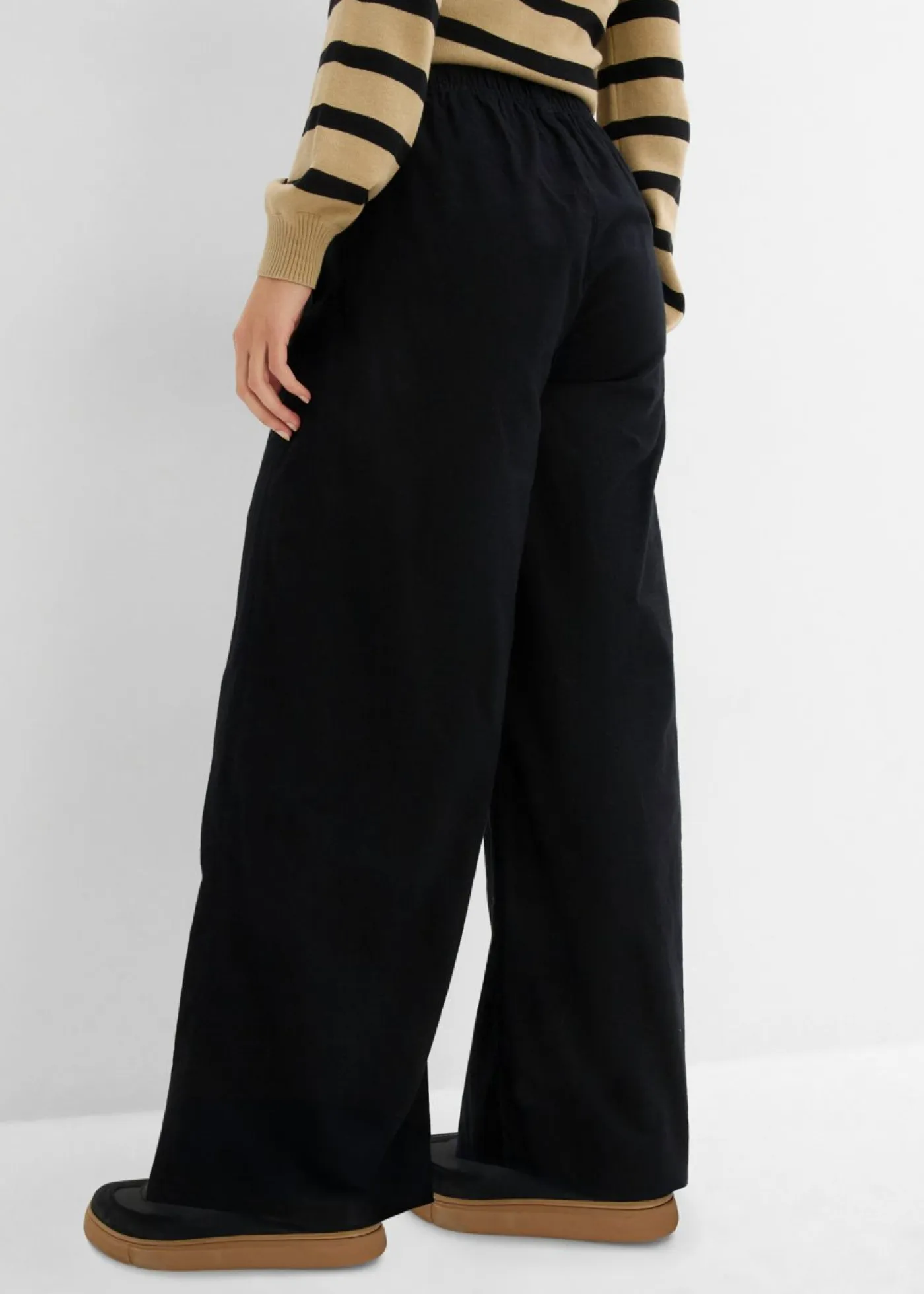 Pantalón palazzo de algodón puro Mujer Pantalones