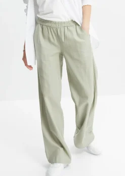 Discount Pantalón palazzo de lino Mujer Pantalones|Novedades