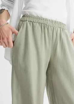 Discount Pantalón palazzo de lino Mujer Pantalones|Novedades