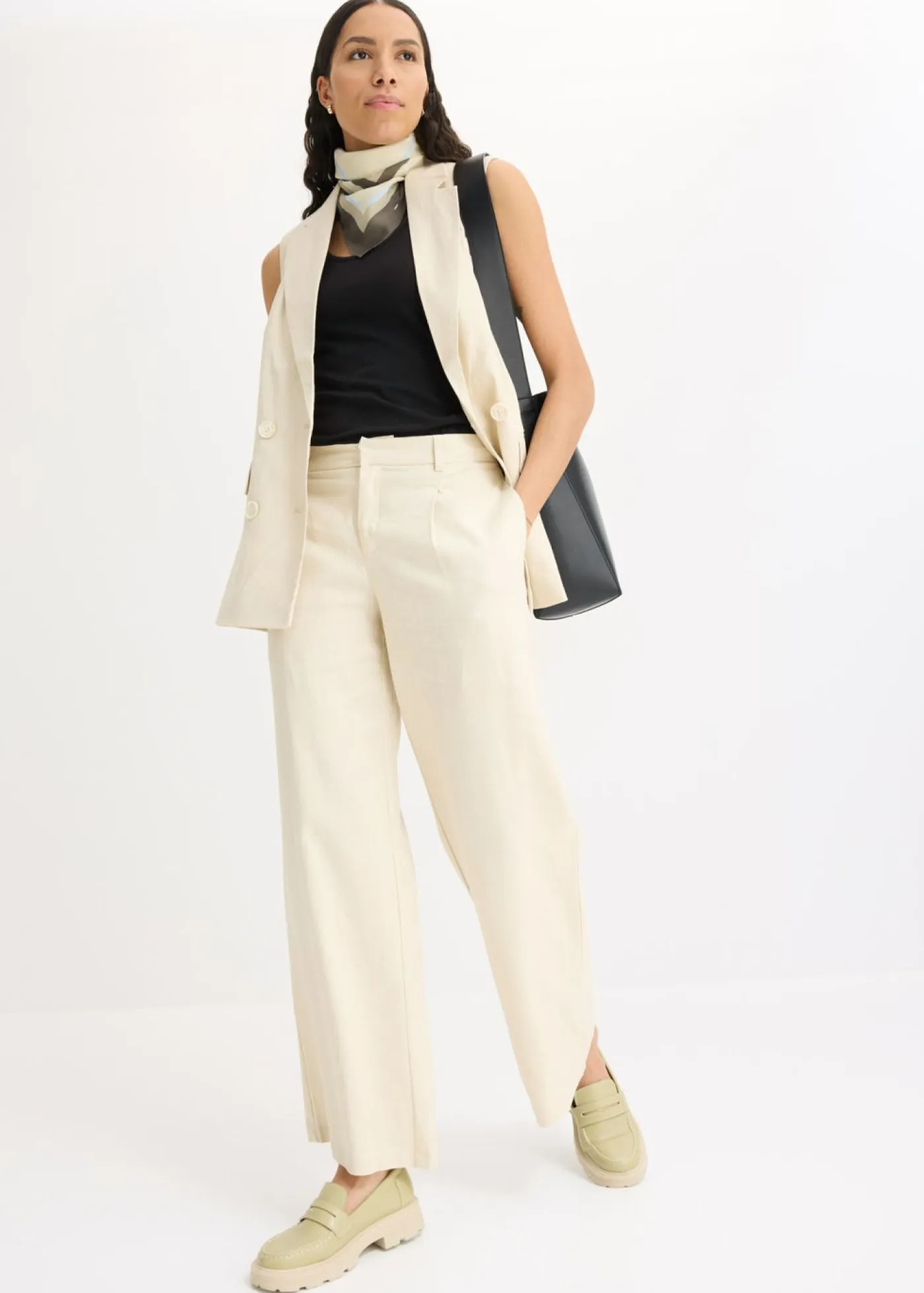Online Pantalón palazzo de lino Mujer Pantalones