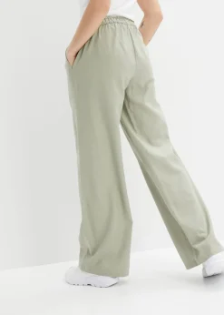 Outlet Pantalón palazzo de lino Mujer Pantalones|Novedades