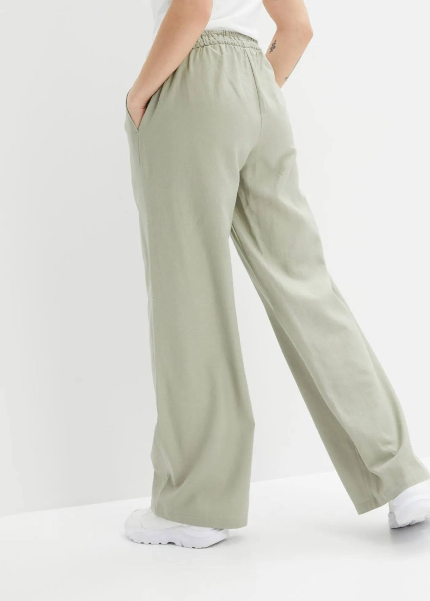 Outlet Pantalón palazzo de lino Mujer Pantalones|Novedades