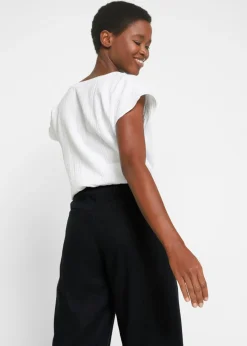 Outlet Pantalón palazzo de mezcla ligera de viscosa y lino Mujer Esenciales|Pantalones