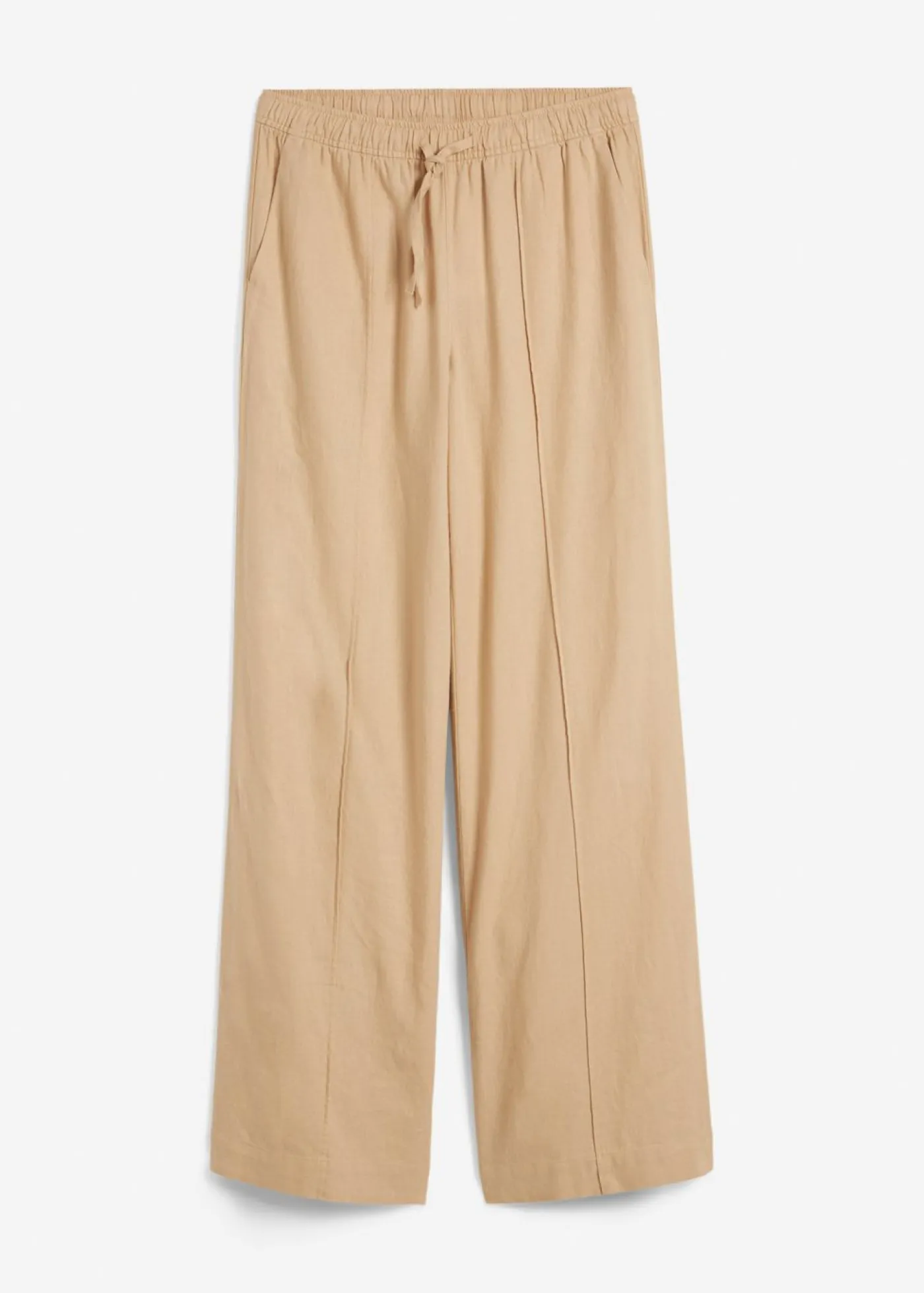 Discount Pantalón palazzo de mezcla ligera de viscosa y lino Mujer Esenciales|Pantalones