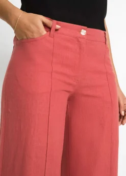 Best Pantalón palazzo de mezcla de lino Mujer Pantalones|Tallas Pequeñas