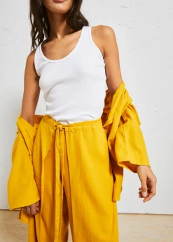 Best Pantalón palazzo de mezcla de lino Mujer Pantalones