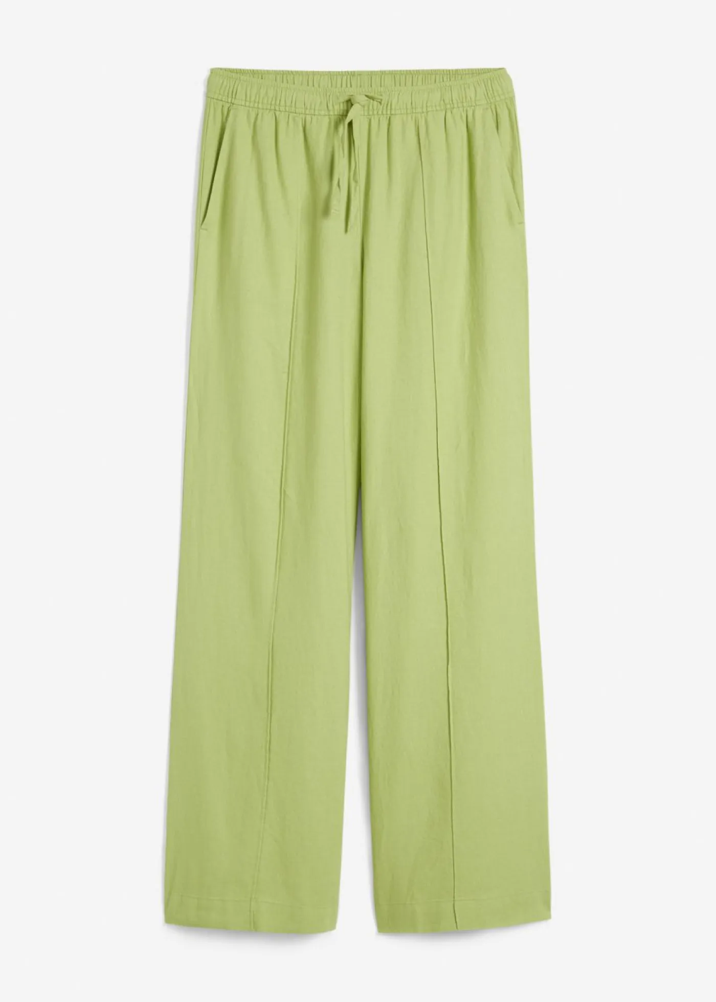 Sale Pantalón palazzo de mezcla ligera de viscosa y lino Mujer Esenciales|Pantalones