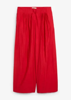 Sale Pantalón palazzo de mezcla de viscosa arrugada con estructura Mujer Conjuntos De Ropa|Esenciales