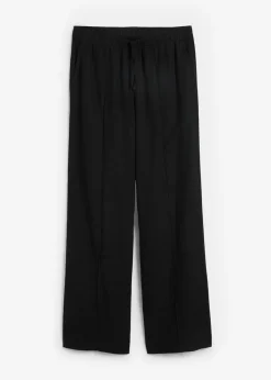 Best Pantalón palazzo de mezcla ligera de viscosa y lino Mujer Esenciales|Pantalones