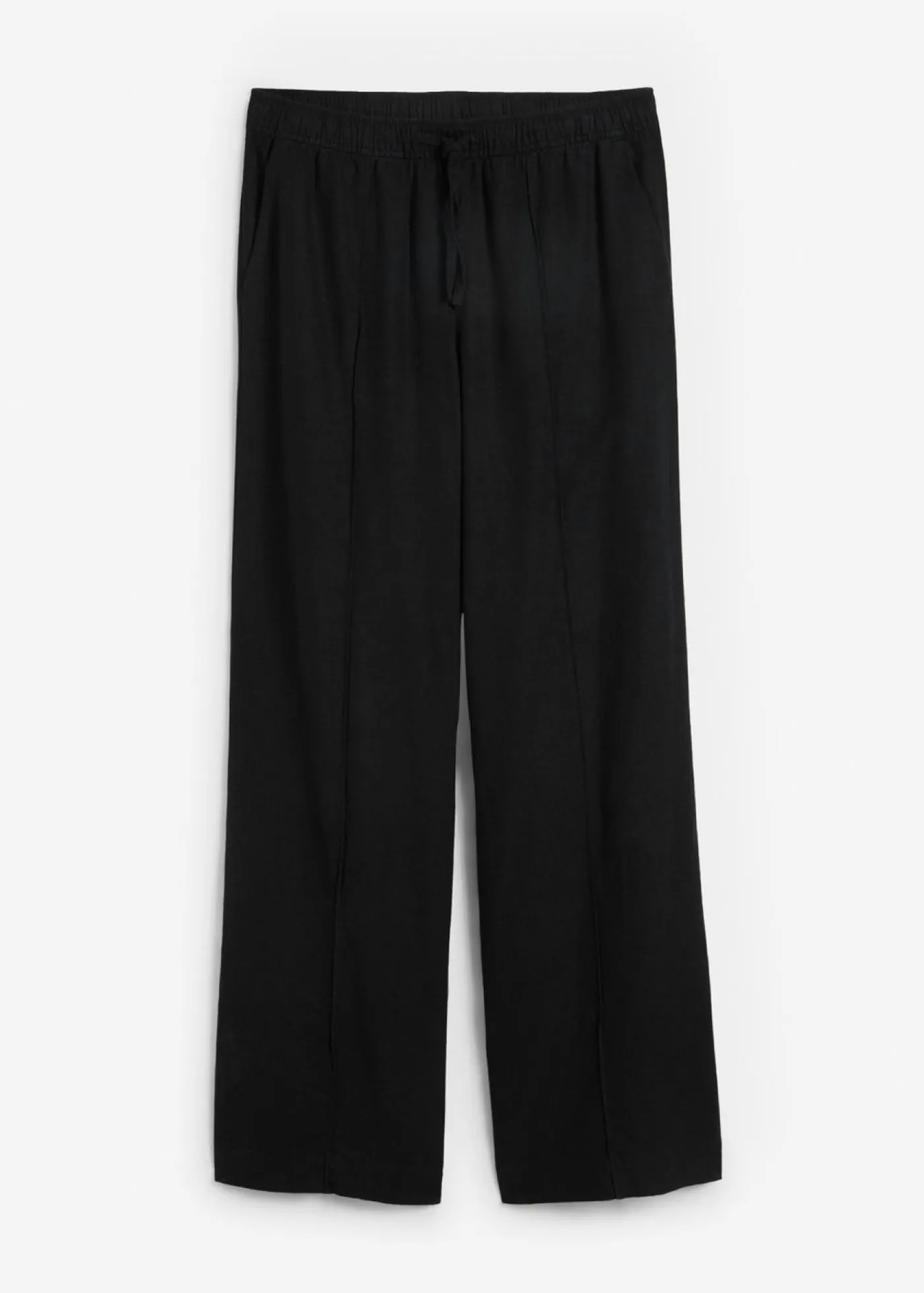 Best Pantalón palazzo de mezcla ligera de viscosa y lino Mujer Esenciales|Pantalones
