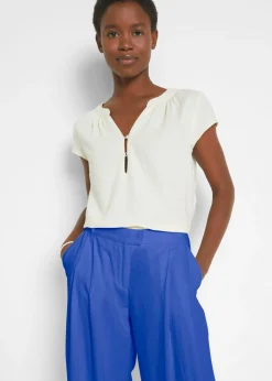 Outlet Pantalón palazzo de mezcla ligera de viscosa y lino Mujer Esenciales|Pantalones