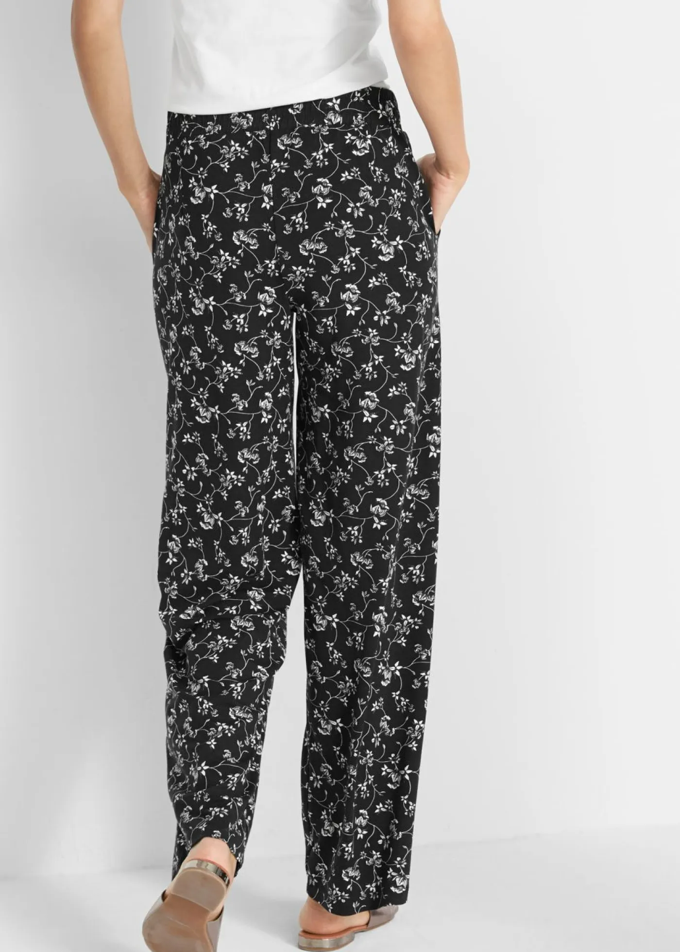 Sale Pantalón palazzo de mezcla de viscosa Mujer Pantalones