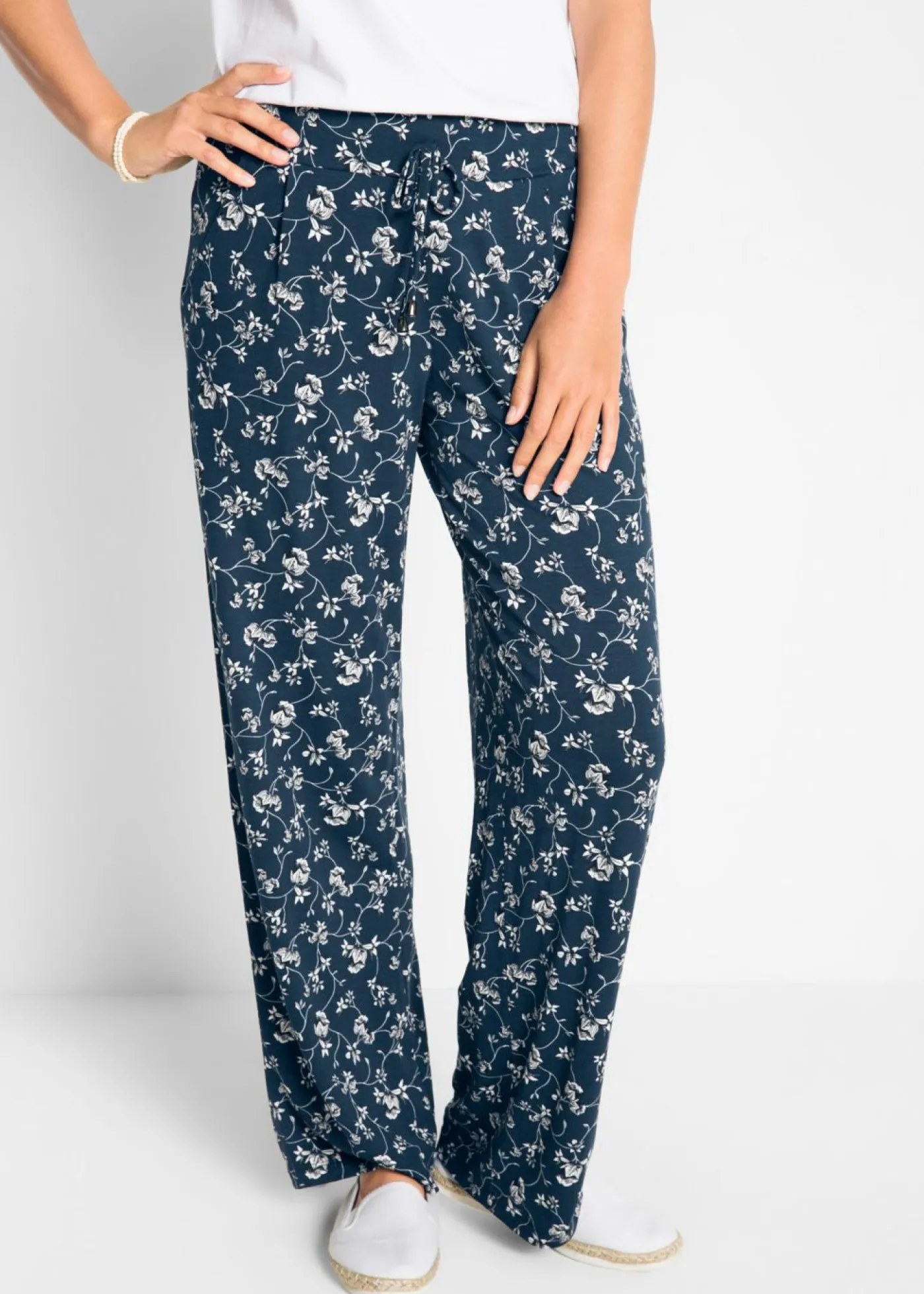 Sale Pantalón palazzo de mezcla de viscosa Mujer Pantalones