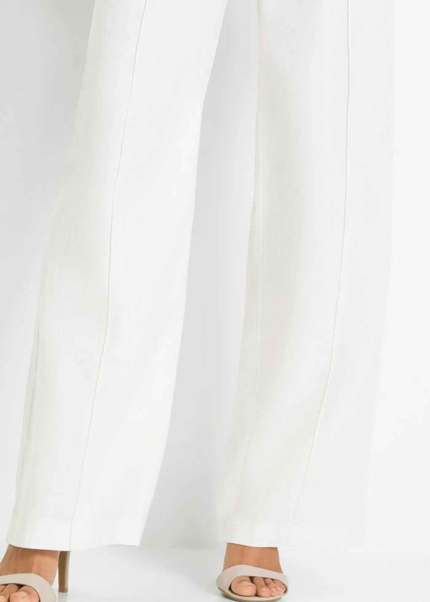 Clearance Pantalón palazzo de mezcla de lino Mujer Tallas Pequeñas
