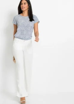Discount Pantalón palazzo de mezcla de lino Mujer Pantalones