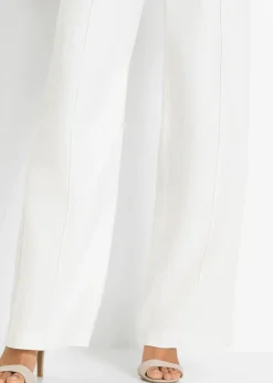 Discount Pantalón palazzo de mezcla de lino Mujer Pantalones