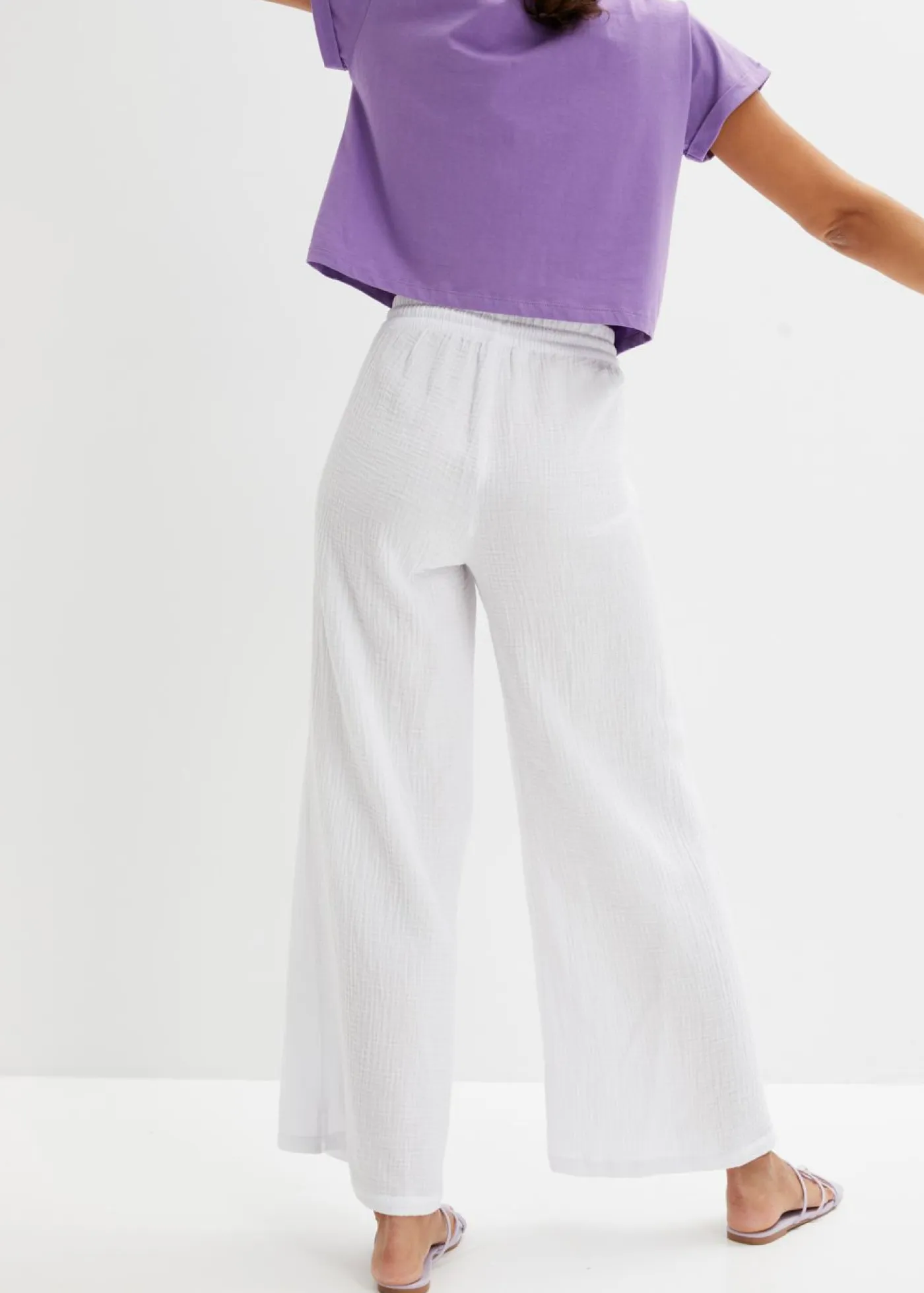 Discount Pantalón palazzo de muselina Mujer Pantalones|Tallas Pequeñas