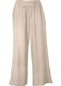 Sale Pantalón palazzo de muselina Mujer Pantalones|Tallas Pequeñas